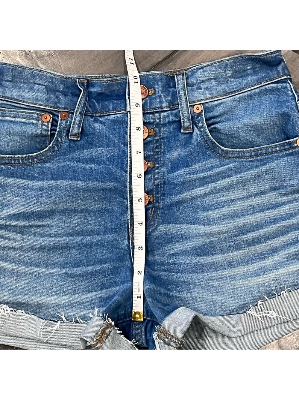 Madewell High Rise Button-Fly Denim Shorts - Size 24 - Picture 7 of 11